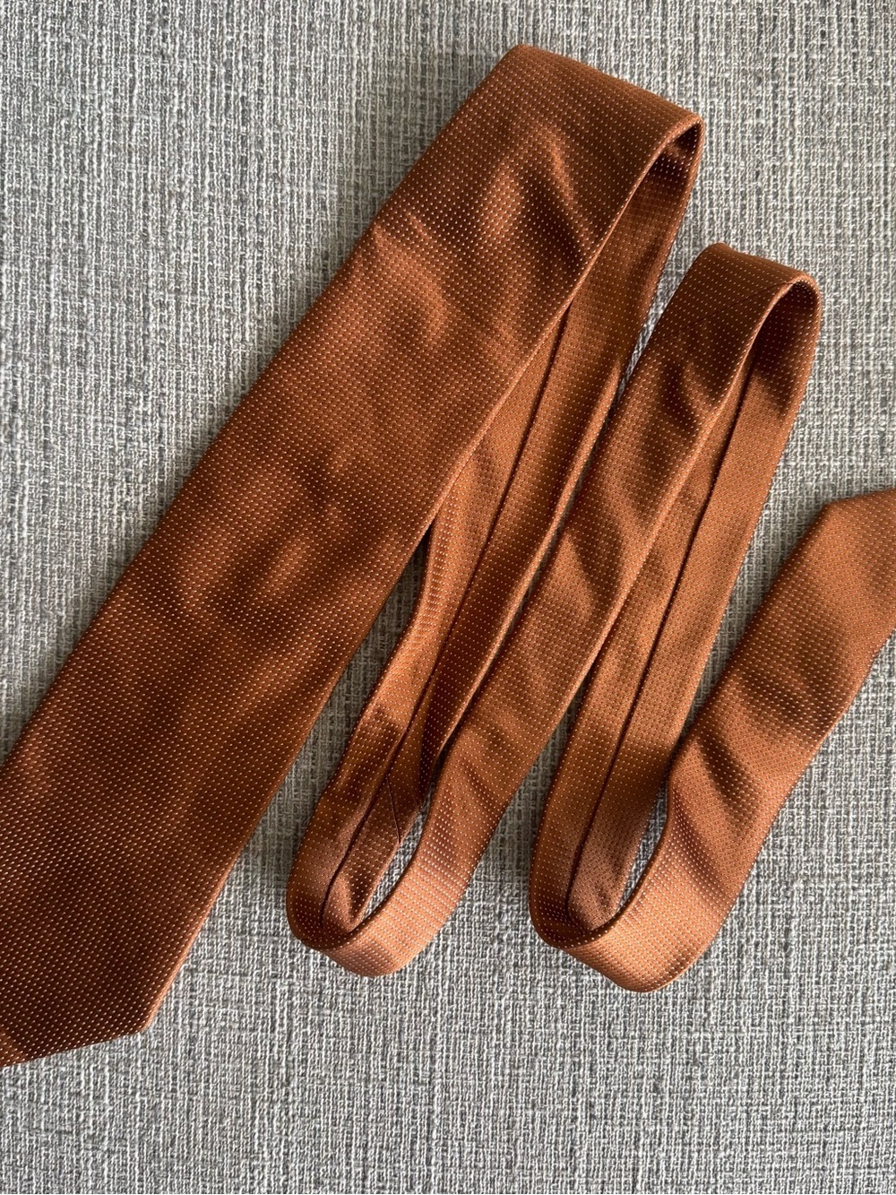 Valentino Burnt Orange Textured Silk Tie